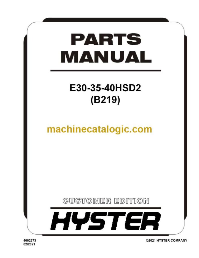 Hyster E30, E35, E40HSD2 (B219) Forklift Parts Manual