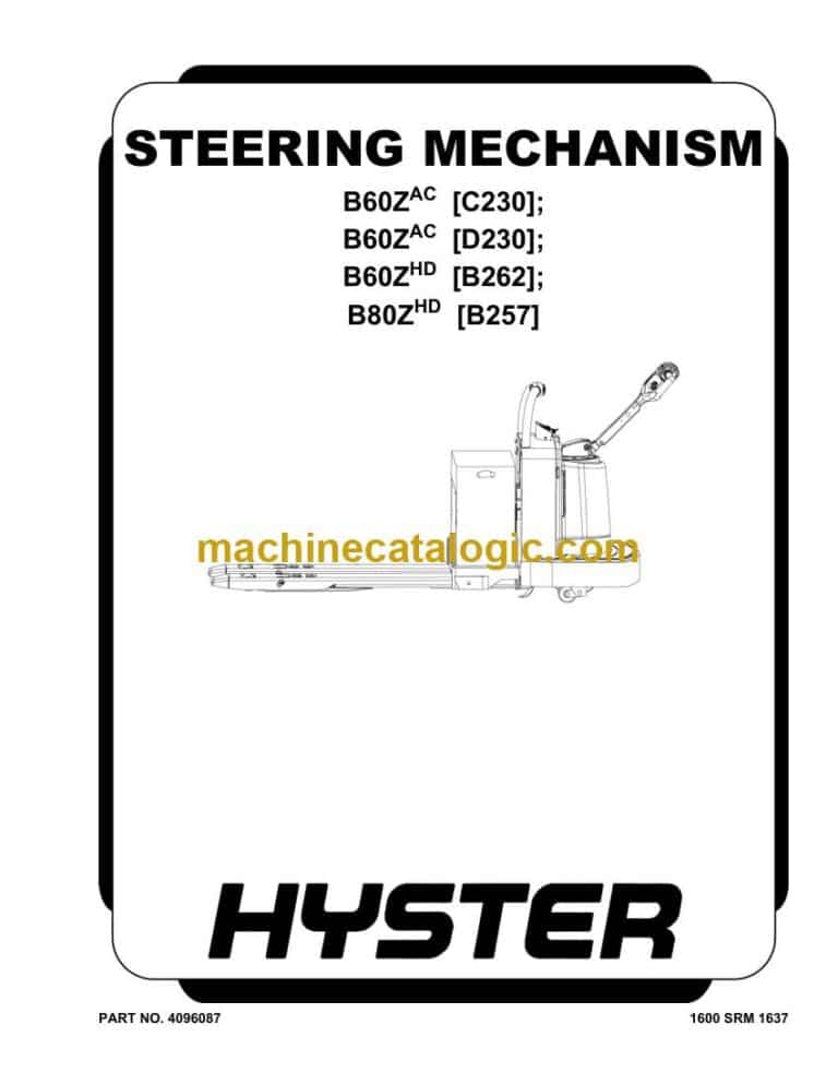 Hyster B60ZAC (D230 D896) Forklift Service Manual