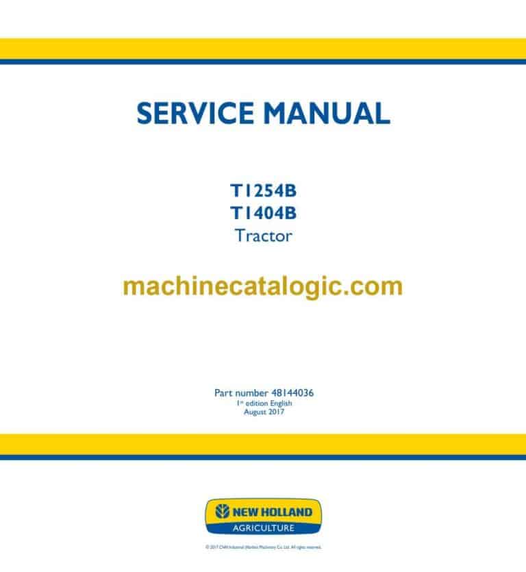 New Holland T1254B, T1404B Tractor Service Manual (48144036)