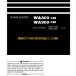 Komatsu WA800-3E0, WA900-3E0 Wheel Loader Operation and Maintenance Manual (PEN01926-00)