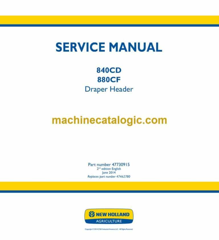 New Holland 840CD, 880CF Draper Header Service Manual (47730915)