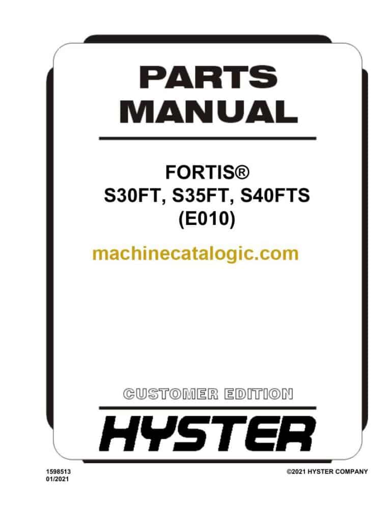Hyster S30FT, S35FT, S40FTS (E010) Forklift Parts Manual