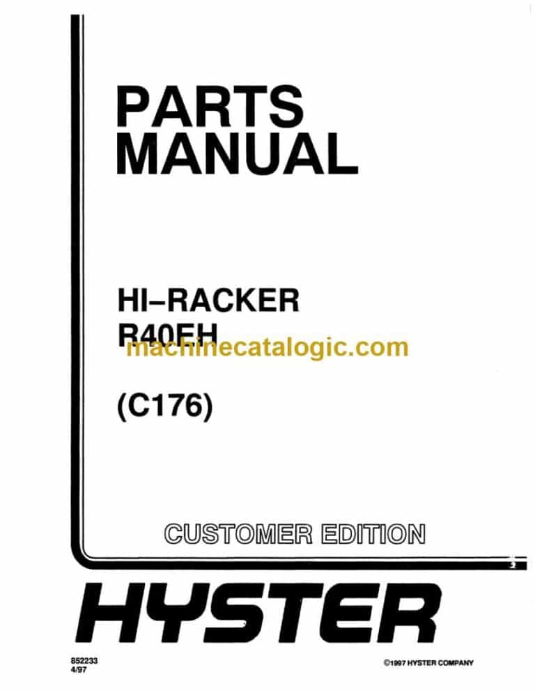 Hyster R40EH HI-RACKER (C176) Forklift Parts Manual