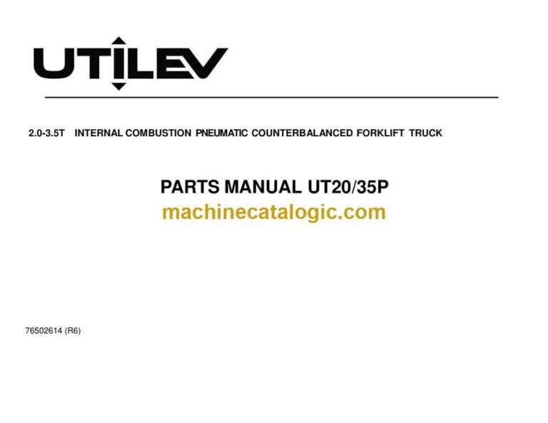 Hyster UT20, UT35P Forklift Parts Manual