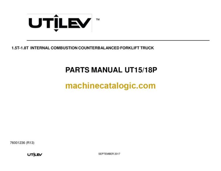 Hyster UT15, UT18P Forklift Parts Manual