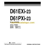 Komatsu D61EXi-23, D61PXi-23 Bulldozer Operation and Maintenance Manual (EENAM03321)