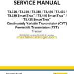 New Holland T8.320, T8.350, T8.380, T8.410, T8.435, T8.380 SmartTrax™, T8.410 SmartTrax™, T8.435 SmartTrax™ CVT, PST Tractor Service Manual (51431510)