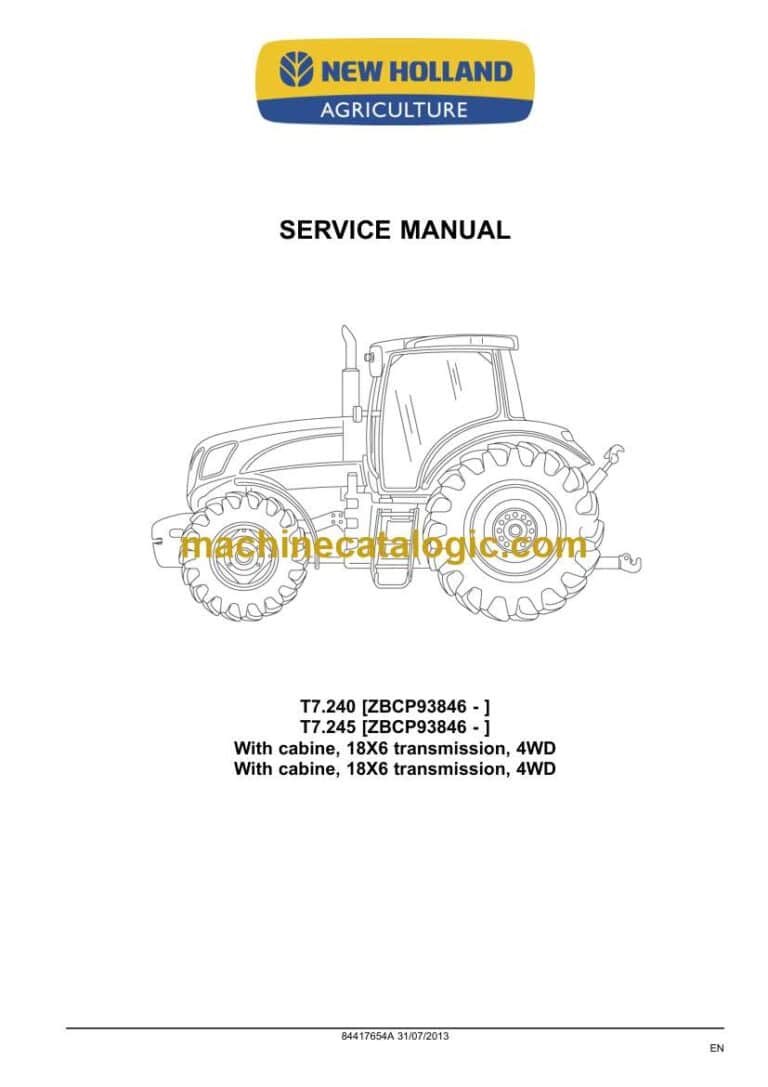 New Holland T7.240, T7.245 Tractor Service Manual (84417654A)