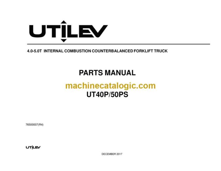 Hyster UT40P, UT50PS Forklift Parts Manual