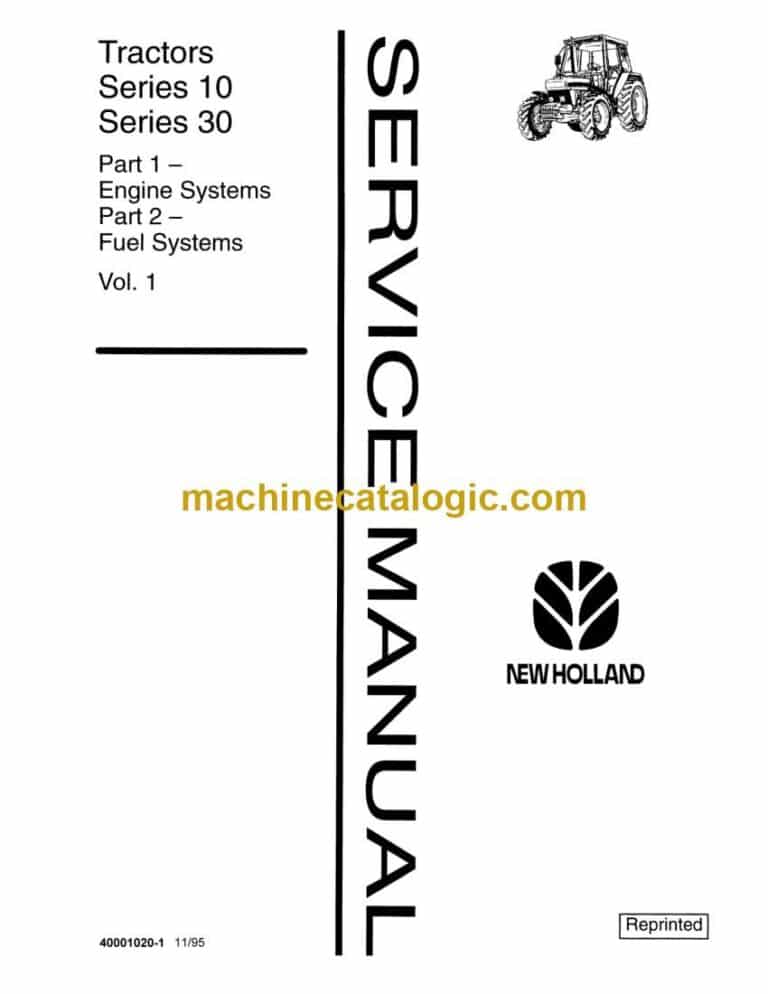 New Holland Series 10, Series 30 Tractor Service Manual (40001020)