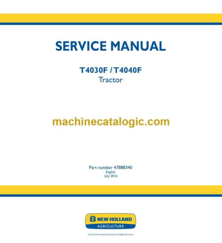 New Holland T4030F, T4040F Tractor Service Manual (47888340)