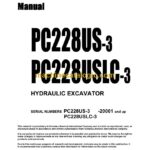 Komatsu PC228US-3, PC228USLC-3 Hydraulic Excavator Operation and Maintenance Manual (SEAD039401)