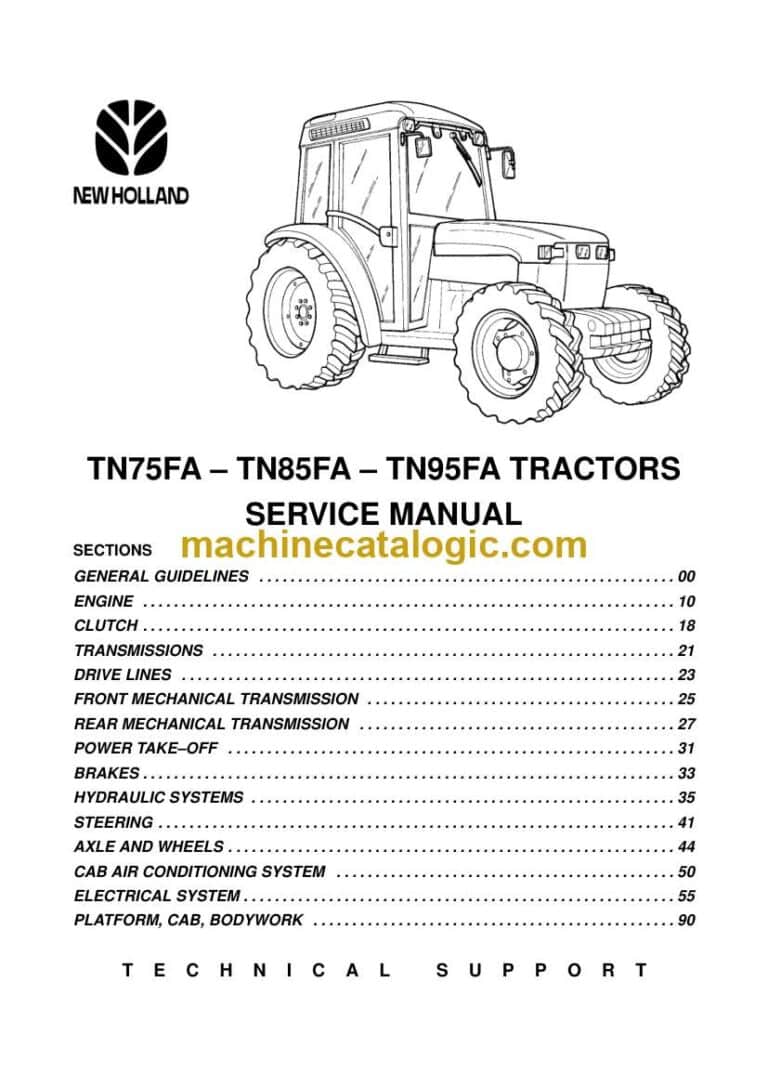 New Holland TN75FA, TN85FA, TN95FA Tractor Service Manual (6035445100)