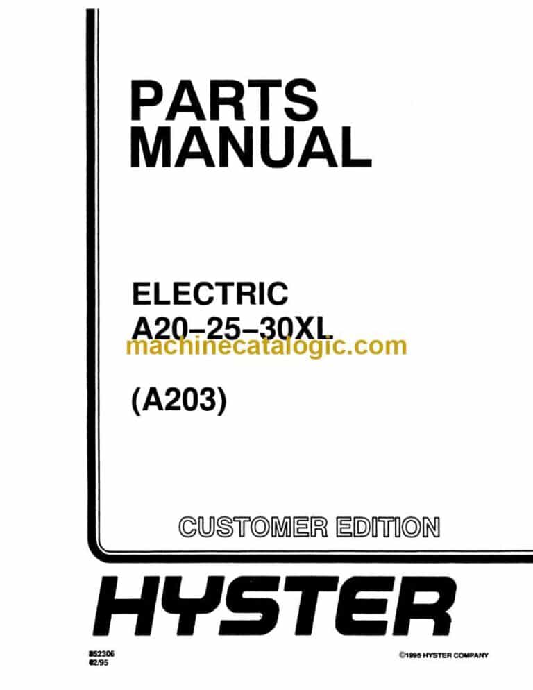 Hyster A20, A25, A30XL (A203) Parts Manual