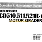 Komatsu GD510, GD511, GD521R-1 Motor Grader Operation and Maintenance Manual (SEAMG513R105)