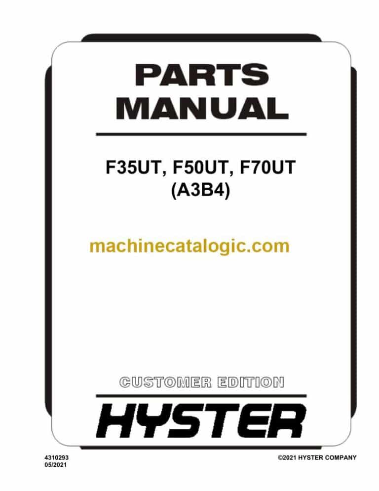 Hyster F35UT, F50UT, F70UT (A3B4) Forklift Parts Manual