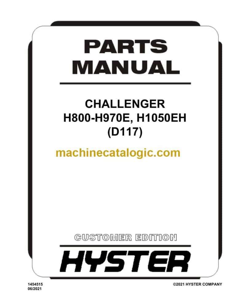 Hyster H800, H970E, H1050EH (D117) Forklift Parts Manual