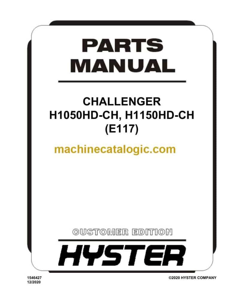 Hyster H1050HD-CH, H1150HD-CH (E117) Challenger Forklift Parts Manual