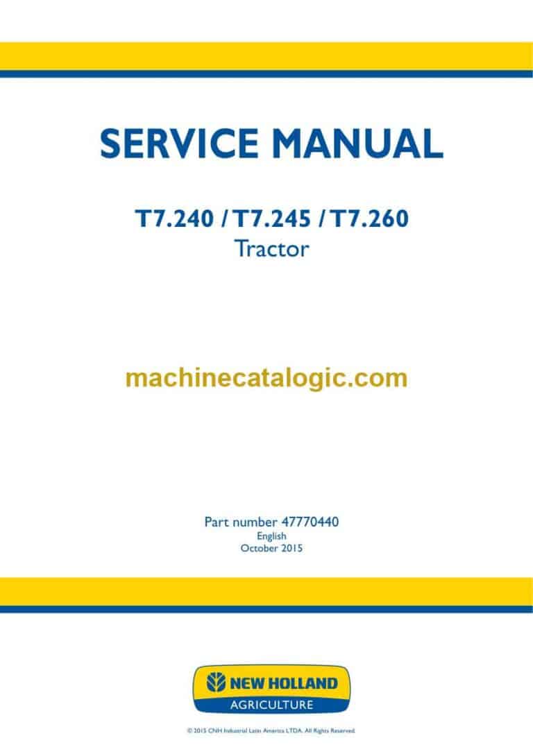 New Holland T7.240, T7.245, T7.260 Tractor Service Manual (47770440)