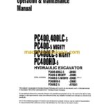 Komatsu PC400-5, PC400LC-5, PC400-5 Mighty, PC400LC-5 Mighty, PC400HD-5 Hydraulic Excavator Operation and Maintenance Manual (CEAM208505)