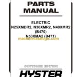 Hyster N25XMDR2, N30XMR2, N40XMR2 (B470) N50XMA2 (B471) Forklift Parts Manual