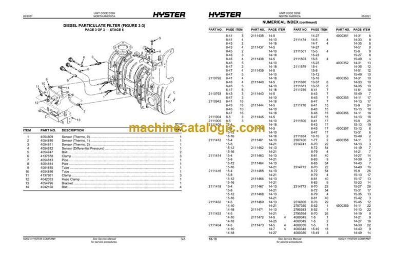 Hyster H170-280HD (F007) Forklift Parts Manual