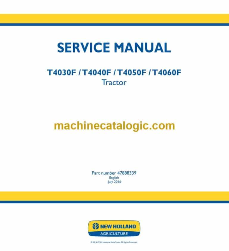 New Holland T4030F, T4040F, T4050F, T4060F Tractor Service Manual (47888339)
