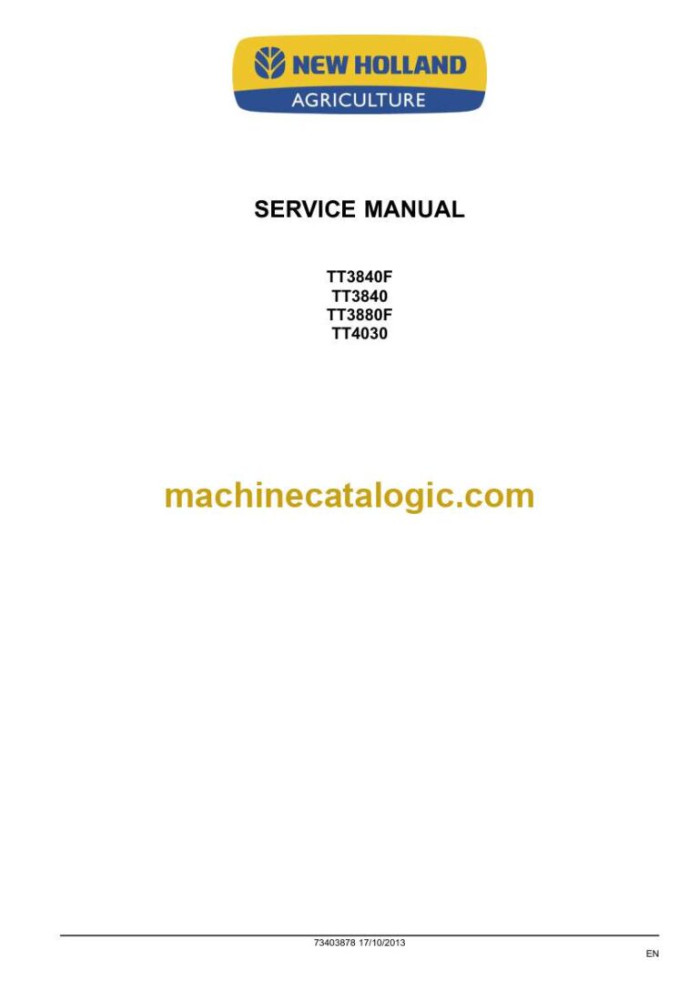New Holland TT3840F, TT3840, TT3880F, TT4030 Tractor Service Manual (73403878)