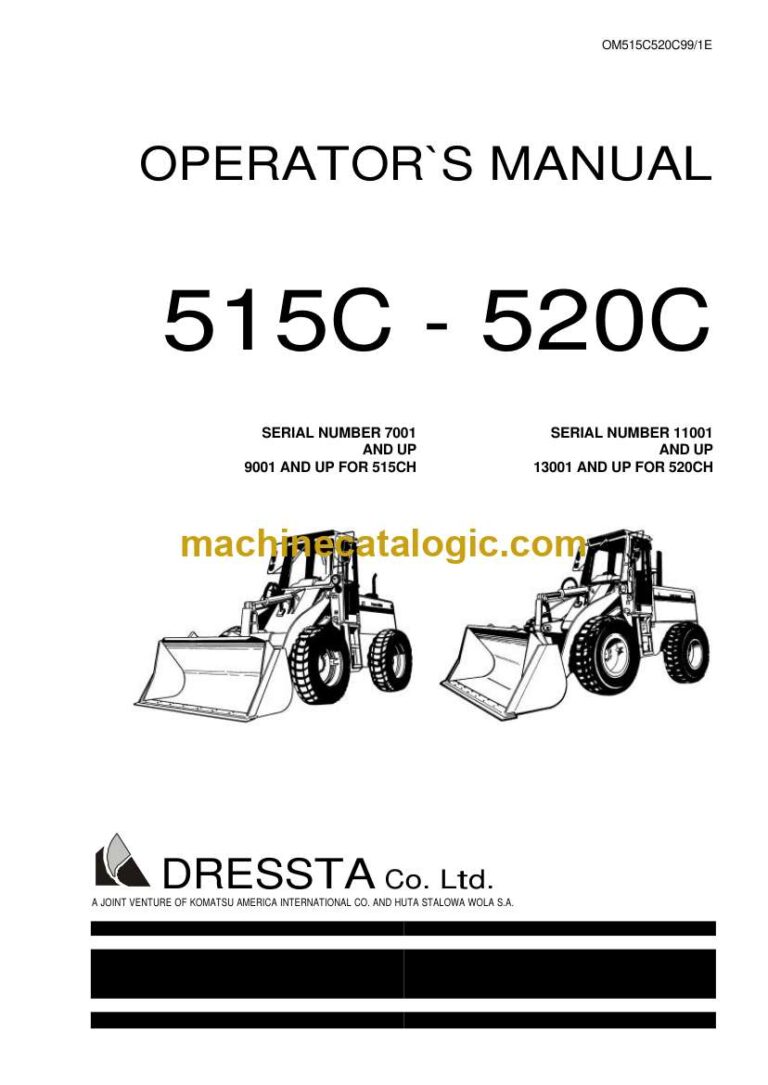 Komatsu 515C, 520C Tractor Operation and Maintenance Manual (OM515C520C99-1E)
