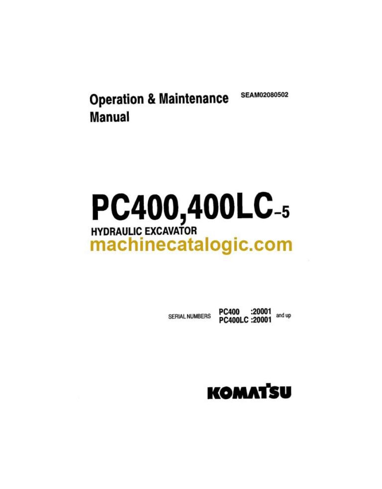 Komatsu PC400-5, PC400LC-5 Hydraulic Excavator Operation and Maintenance Manual (SEAD02080502)