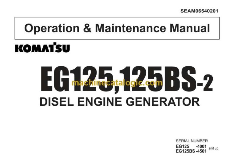 Komatsu EG125-2, EG215BS-2 Operation and Maintenance Manual (SEAM06540201)