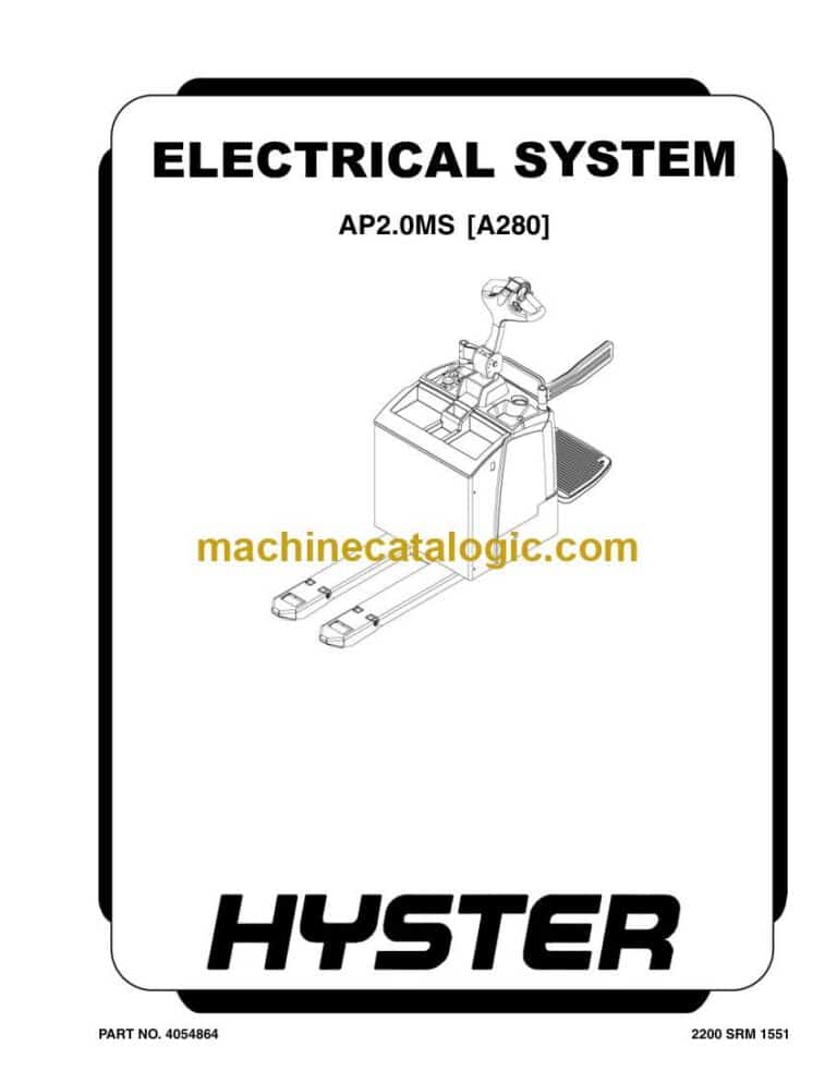 Hyster AP2.0MS (A280) Forklift Service Manual