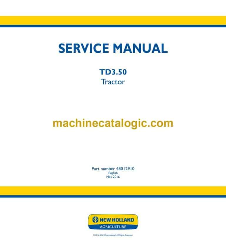 New Holland TD3.50 Tractor Service Manual (48012910)