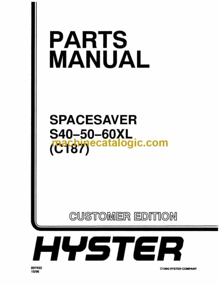 Hyster S40, S50, S60XL (C187) Spacesaver Forklift Parts Manual