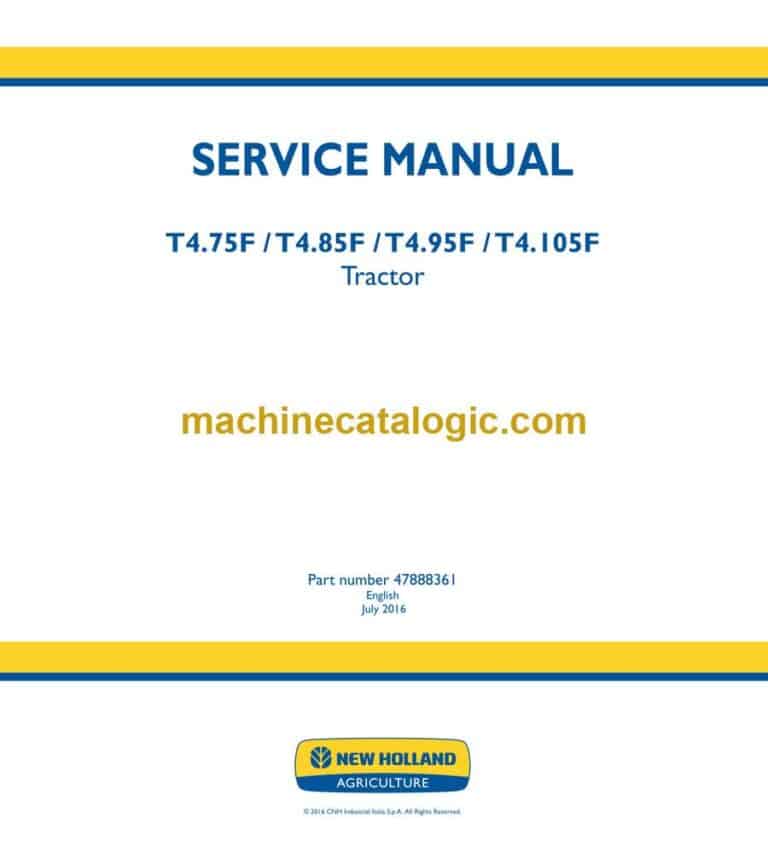 New Holland T4.75F, T4.85F, T4.95F, T4.105F Tractor Service Manual (47888361)