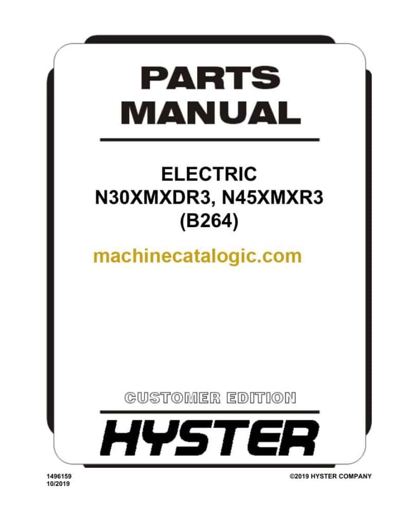 Hyster N30XMXDR3, N45XMXR3 (B264) Forklift Parts Manual