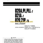 Komatsu D20A-7, D20PL-7, D20PLL-7, D21A-7, D20-7A, D21P-7A Bulldozer Operation and Maintenance Manual (SEAM025800P)