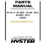 Hyster R1.4-1.6 - R1.6HD - R1.6N - R2.0 R2.0HD - R2.5 (D435) Parts Manual