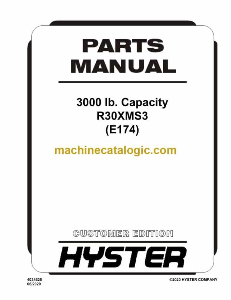 Hyster R30XMS3 (E174) Forklift Parts Manual