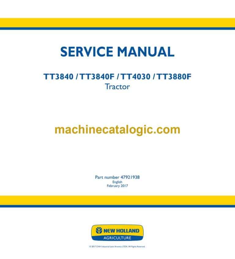 New Holland TT3840, TT3840F, TT4030, TT3880F Tractor Service Manual (47921938)