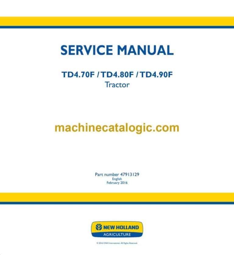 New Holland TD4.70F, TD4.80F, TD4.90F Tractor Service Manual (47913129)