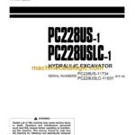 Komatsu PC228US-1, PC228USLC-1 Hydraulic Excavator Operation and Maintenance Manual (SEAM021901)