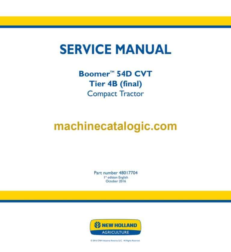 New Holland Boomer 54D CVT Tier 4B Final Compact Tractor Service Manual (48017704)