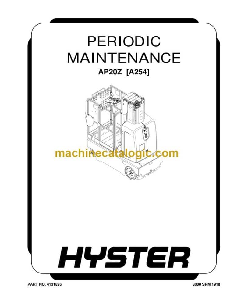 Hyster AP20Z (A254 A944) Forklift Service Manual