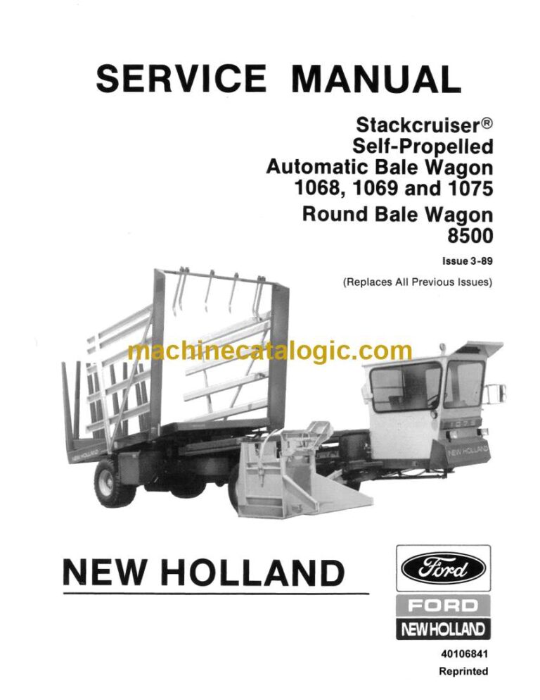 New Holland Ford 1068, 1069, 1075 and Round Bale Wagon 8500 Service Manual (40106841)