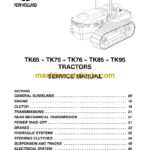 New Holland TK65, TK75, TK76, TK85, TK95 Tractor Service Manual (6035438100)