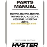 Hyster H300XD, H330XD, H360XD, H150XD-EC4, H210XD48, H230XD48, H250XD48 (N019) Forklift Parts Manual