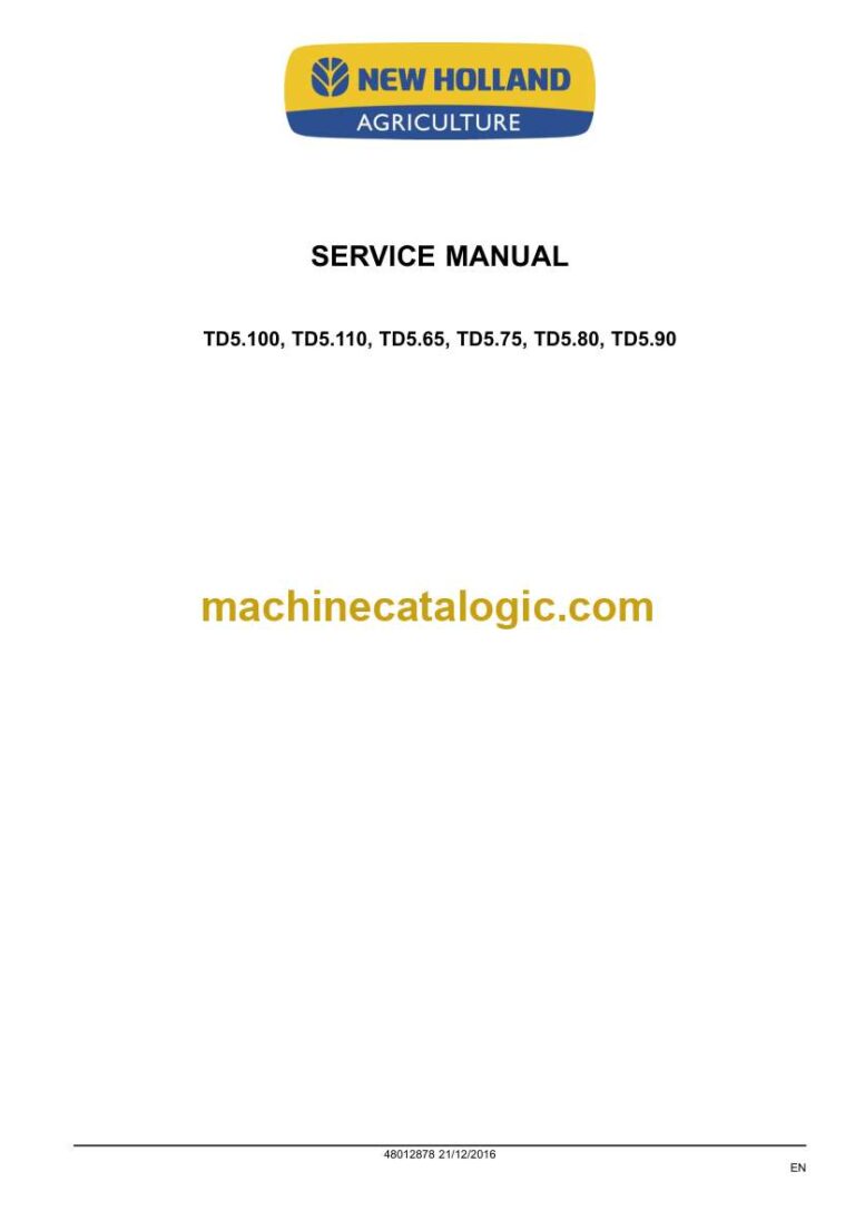 New Holland TD5.100, TD5.110, TD5.65, TD5.75, TD5.80, TD5.90 Service Manual (48012878_A4BW)