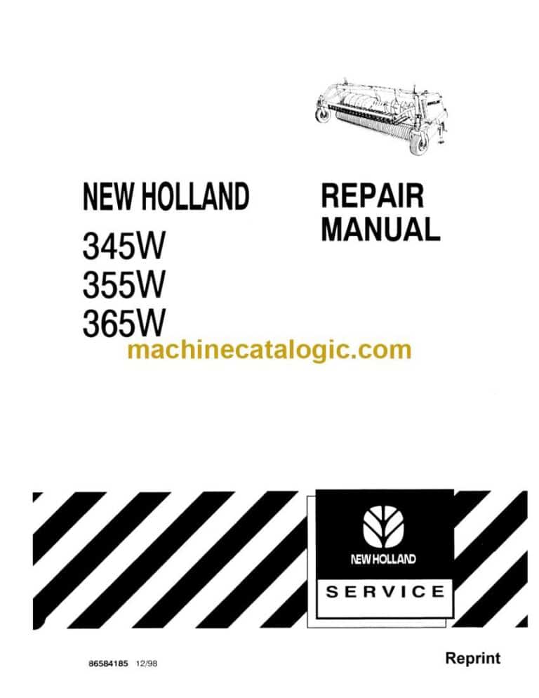 New Holland 345W, 355W, 365W Header Repair Manual (86584185)