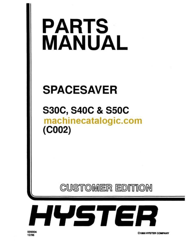 Hyster S30C, S40C, S50C (C002) Forklift Parts Manual